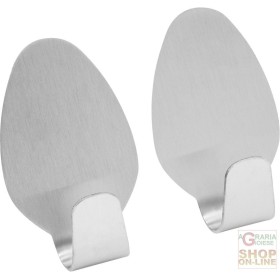 FACKELMANN GANCI ADESIVI OVALI IN ACCIAIO INOX SATINATI, PZ. 2 4,5X3,5X2 CM. ART. 61216 FACKELMANN GANCI ADESIVI OVALI IN ACCIAIO INOX SATINATI, PZ. 2