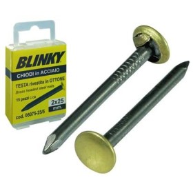 BLINKY CHIODI ACCIAIO TESTA OTTONE IN BLISTER MM. 2X20 BLINKY CHIODI ACCIAIO TESTA OTTONE IN BLISTER MM. 2X20