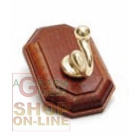 GANCIO ADESIVO HOLZ NOCE/ORO 1 POSTO CM.4X6 GANCIO ADESIVO HOLZ NOCE/ORO 1 POSTO CM.4X6