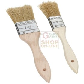 Pennelli per stasticceria eva manico in legno con setole naturali 1 - 1,5 pz. 2 Pennelli per stasticceria eva manico in legno con setole