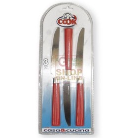 MAX SET 3 COLTELLI M/COLOR ROSSO/BIANCO MAX SET 3 COLTELLI M/COLOR ROSSO/BIANCO