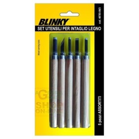 BLINKY UTENSILI PER INTAGLIO LEGNO SET PZ. 5 ASSORTITI BLINKY UTENSILI PER INTAGLIO LEGNO SET PZ. 5 ASSORTITI