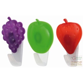 FACKELMANN GANCIO ADESIVO PER STROFINACCI, COLORI E SOGGETTI DIVERSI : UVA, MELA E FRAGOLA ART. 61236 FACKELMANN GANCIO ADESIVO PER STROFINACCI, COLORI E SOGGETTI