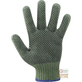 GUANTO NYLON POLIESTERE VERDE PALMO PUNTINATO  TG  U D GUANTO NYLON POLIESTERE VERDE PALMO PUNTINATO TG U D