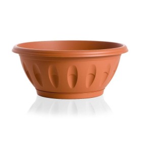 VASO CIOTOLA IN PLASTICA ALBA TERRACOTTA CON SOTTOVASO CM. 20 VASO CIOTOLA IN PLASTICA ALBA TERRACOTTA CON SOTTOVASO CM. 20