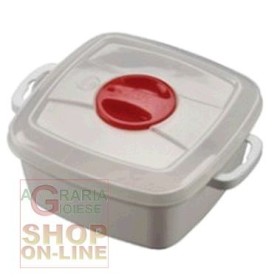 CONTENITORE IN PLASTICA PER MICROONDE QUADRATO CON VALVOLA LT. 1 CONTENITORE IN PLASTICA PER MICROONDE QUADRATO CON VALVOLA LT. 1
