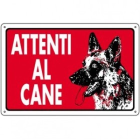 CARTELLO SEGNALE ATTENTI AL CANE CM. 300X200 CARTELLO SEGNALE ATTENTI AL CANE CM. 300X200