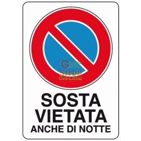 CARTELLO SEGNALE SOSTA VIETATA DI NOTTE MM. 300X200 CARTELLO SEGNALE SOSTA VIETATA DI NOTTE MM. 300X200