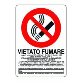 CARTELLO SEGNALE VIETATO FUMARE MM. 300 X 200 CARTELLO SEGNALE VIETATO FUMARE MM. 300 X 200