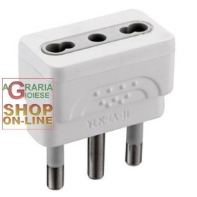 ELECTRALINE ADATTATORE SPINA 16A A BIPASSO 10/16A ELECTRALINE ADATTATORE SPINA 16A A BIPASSO 10/16A