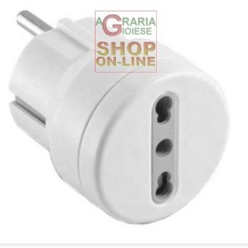ELECTRALINE ADATTATORE SPINA SCHUKO A BIPASSO 10-16A ELECTRALINE ADATTATORE SPINA SCHUKO A BIPASSO 10-16A