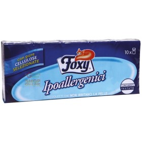 FOXY FAZZOLETTI DI CARTA 4 VELI IPOALLERGENICI CF. 10 FOXY FAZZOLETTI DI CARTA 4 VELI IPOALLERGENICI CF. 10