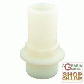 RACCORDO PORTAGOMMA IN NYLON  mm. 20x3/4 poll. RACCORDO PORTAGOMMA IN NYLON mm. 20x3/4 poll.