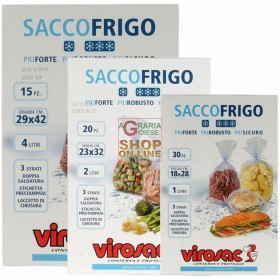 SACCHI FRIGO CON LEGACCI PZ. 30 CM. 25 X 35 SACCHI FRIGO CON LEGACCI PZ. 30 CM. 25 X 35