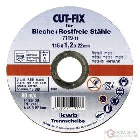 Einhell Disco troncatore CUT-FIX per metallo per smerigliatrici angolari diam. 115 x 1 2 x diam. 22 mm Einhell Disco troncatore CUT-FIX per metallo per smerigliatrici