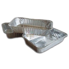 VASCHETTA CONTENITORE IN ALLUMINIO 8 PORZIONI CM. 30 X 24 X 4,5H. PZ. 2 VASCHETTA CONTENITORE IN ALLUMINIO 8 PORZIONI CM. 30 X 24 X