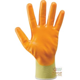 GUANTI IN TESSUTO SINTETICO  PALMO IMPREGNATO IN NITRILE  COLORE GIALLO  TG  7 8 9 10 GUANTI IN TESSUTO SINTETICO PALMO IMPREGNATO IN NITRILE COLORE