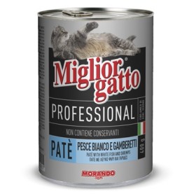 MIGLIORGATTO PATE PROFESSIONAL PESCE BIANCO E GAMBERETTI GR.400 MIGLIORGATTO PATE PROFESSIONAL PESCE BIANCO E GAMBERETTI GR.400