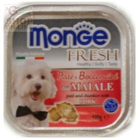 MONGE FRESH PATE E BOCCONCINI PER CANI CON MAIALE GR. 100 MONGE FRESH PATE E BOCCONCINI PER CANI CON MAIALE GR. 100