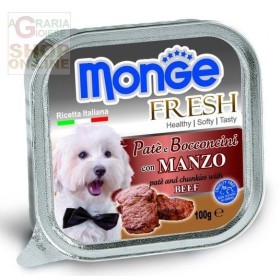MONGE FRESH PATE E BOCCONCINI PER CANI CON MANZO GR. 100 MONGE FRESH PATE E BOCCONCINI PER CANI CON MANZO GR. 100