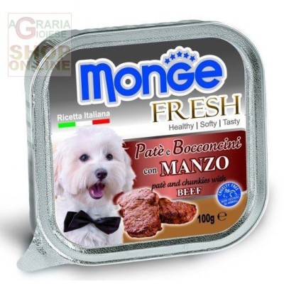 MONGE FRESH PATE E BOCCONCINI PER CANI CON MANZO GR. 100