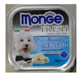 MONGE FRESH PATE E BOCCONCINI PER CANI CON MERLUZZO GR. 100 MONGE FRESH PATE E BOCCONCINI PER CANI CON MERLUZZO GR. 100