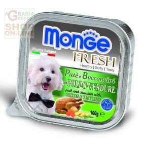 MONGE FRESH PATE E BOCCONCINI PER CANI CON POLLO E VERDURE GR. 100 MONGE FRESH PATE E BOCCONCINI PER CANI CON POLLO E VERDURE GR.
