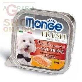 MONGE FRESH PATE E BOCCONCINI PER CANI CON SALMONE GR. 100 MONGE FRESH PATE E BOCCONCINI PER CANI CON SALMONE GR. 100