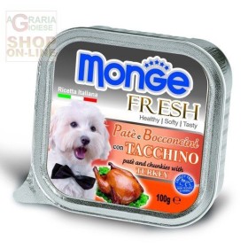 MONGE FRESH PATE E BOCCONCINI PER CANI CON TACCHINO GR. 100 MONGE FRESH PATE E BOCCONCINI PER CANI CON TACCHINO GR. 100