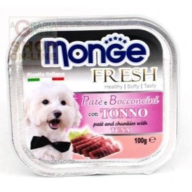 MONGE FRESH PATE E BOCCONCINI PER CANI CON TONNO GR. 100 MONGE FRESH PATE E BOCCONCINI PER CANI CON TONNO GR. 100