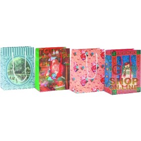 BUSTE REGALO NATALIZIE  DECORI ASSORTITE CM.18X15 BUSTE REGALO NATALIZIE DECORI ASSORTITE CM.18X15