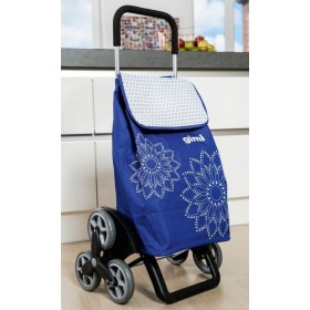 CARRELLO PORTASPESA SALISCALE GIMI TRIS FLORAL BLU CON 6 RUOTE CARRELLO PORTASPESA SALISCALE GIMI TRIS FLORAL BLU CON 6 RUOTE