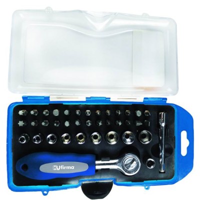 HU-FIRMA SET 38 PZ. INSERTI BUSSOLE 1/4 CROMO VANADIO S2
