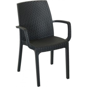 POLTRONA IN RESINA ANTIURTO INDIANA CM. 57x59x86h. COLORE ANTRACITE POLTRONA IN RESINA ANTIURTO INDIANA CM. 57x59x86h. COLORE