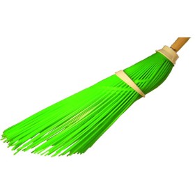 SCOPA IN PLASTICA SENZA MANICO FILI VERDI INCLINATI ATTACCO DIAM. 25 MM. SCOPA IN PLASTICA SENZA MANICO FILI VERDI INCLINATI ATTACCO DIAM. 25 MM.
