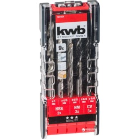 Set 9 punte combinate per metallo muro e legno Set 9 punte combinate per metallo muro e legno