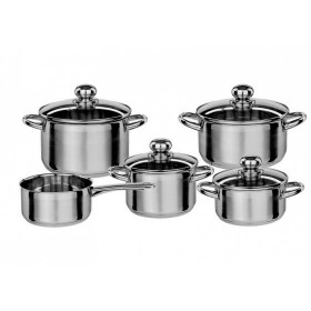 SET 5 PENTOLE INOX CON 4 COPERCHI INOX SILVER CON FONDO INDUZIONE SET 5 PENTOLE INOX CON 4 COPERCHI INOX SILVER CON FONDO INDUZIONE
