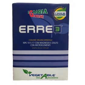 VEGETABLE ERRE 3 CONCIME ORGANO MINERALE CON MAGNESIO ZOLFO CON MICRO NPK 10.5.17 GR. 500 VEGETABLE ERRE 3 CONCIME ORGANO MINERALE CON MAGNESIO ZOLFO CON MICRO NPK 10.5.17 GR. 500