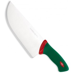 SANELLI PREMANA COLTELLO MACELLAIO BANCO DA COLPO CON MANICO VERDE E ROSSO CM. 28 SANELLI PREMANA COLTELLO MACELLAIO BANCO DA COLPO CON MANICO