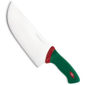 SANELLI PREMANA COLTELLO DA BANCO MEZZO COLPO MANICO VERDE E ROSSO CM. 28 SANELLI PREMANA COLTELLO DA BANCO MEZZO COLPO MANICO VERDE E