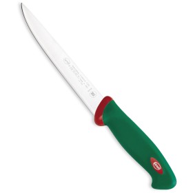 SANELLI PREMANA COLTELLO PER SFILETTARE IL PESCE CON MANICO VERDE E ROSSO CM. 18 SANELLI PREMANA COLTELLO PER SFILETTARE IL PESCE CON MANICO