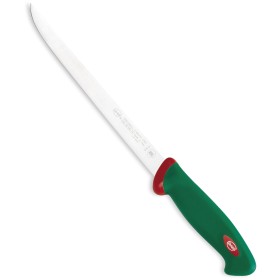 SANELLI PREMANA COLTELLO PER SFILETTARE IL PESCE MANICO VERDE E ROSSO CM. 22 SANELLI PREMANA COLTELLO PER SFILETTARE IL PESCE MANICO VERDE E