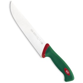 SANELLI PREMANA COLTELLO MACELLAIO FRANCESE MANICO VERDE E ROSSO CM. 22 SANELLI PREMANA COLTELLO MACELLAIO FRANCESE MANICO VERDE E