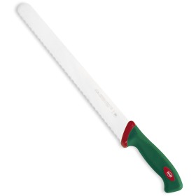 SANELLI PREMANA COLTELLO PER PANE SEGHETTATO CON MANICO VERDE E ROSSO CM. 32 SANELLI PREMANA COLTELLO PER PANE SEGHETTATO CON MANICO VERDE E