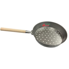PADELLA PER CASTAGNE CON FORI IN ACCIAIO INOX E MANICO IN LEGNO CM. 30 PADELLA PER CASTAGNE CON FORI IN ACCIAIO INOX E MANICO IN LEGNO CM. 30