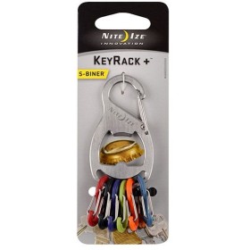Nite Ize KeyRack Open bottle Moschettone con Portachiavi e Apriscatole inox con S-biner in plastica CM. 9x3,6x1,2 Nite Ize KeyRack Open bottle Moschettone con Portachiavi e