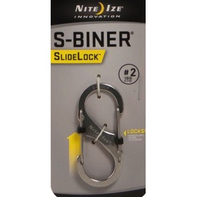 Nite Ize SlideLock S-Biner Doppio Moschettone di Sicurezza in Acciaio inox cm. 4,9x2,2x0,8 Nite Ize SlideLock S-Biner Doppio Moschettone di Sicurezza in