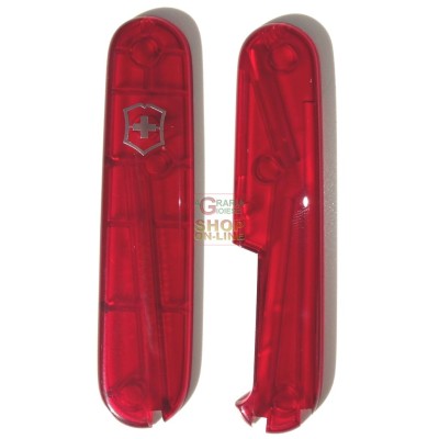 VICTORINOX COPPIA GUANCIE PER MULTIUSO MM. 84 TRANSLUCENTI ROSSE