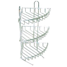 ANGOLIERA A TRE RIPIANI IN ACCIAIO CROMATA ALTEZZA CM. 45 ANGOLIERA A TRE RIPIANI IN ACCIAIO CROMATA ALTEZZA CM. 45