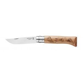 OPINEL COLTELLO INOX N. 8 MANICO GRAVURE VELO OPINEL COLTELLO INOX N. 8 MANICO GRAVURE VELO